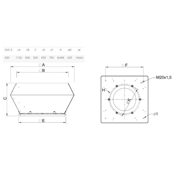 Крышный вентилятор Systemair серия DVC 630