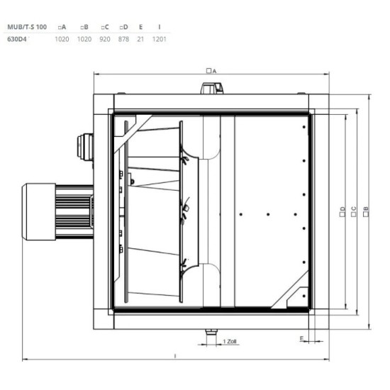 Жаростойкий кухонный вентилятор Systemair серия MUB/T-S 100 630